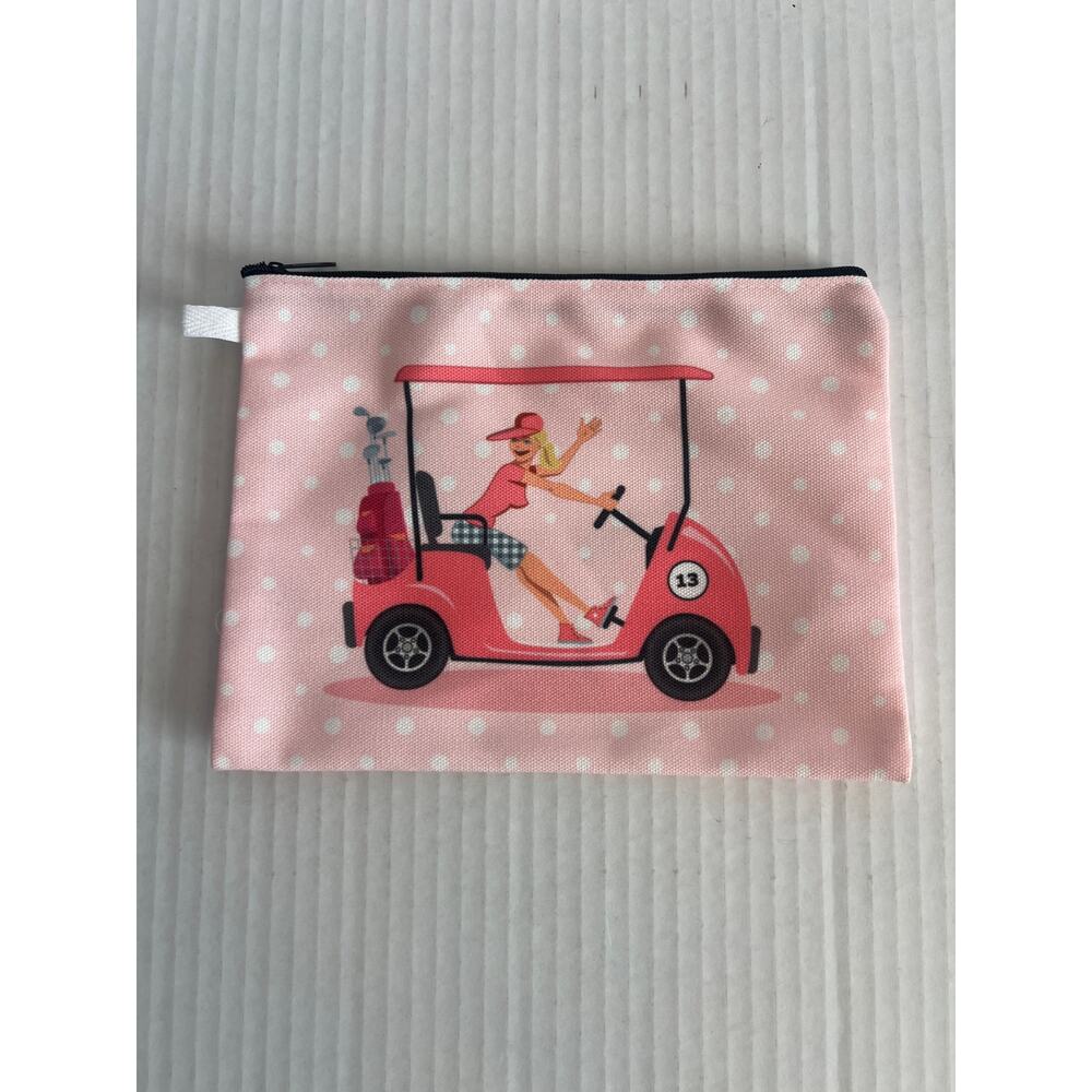 COSMETIC BAG GOLF GIRL POUCH BAG FOR GOLF CART PINK